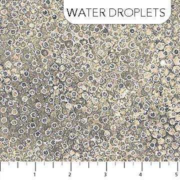 Northcott - Shimmer Metallic - Water Droplets, Black Earth