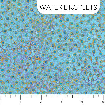 Northcott - Shimmer Metallic - Water Droplets, Deep Blue Sea