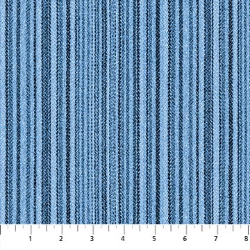Northcott - Singin' The Blues - Denim Barcode Stripe, Blue
