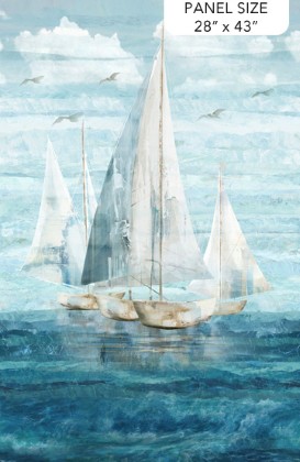 Northcott - Smooth Sailing - 28' Sailboat Panel, Dark Blue