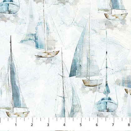 Northcott - Smooth Sailing - Small Sail Boats, White