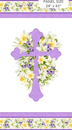 Northcott - Spring Awakening - 24' Cross Panel, White