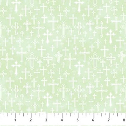 Northcott - Spring Awakening - Mini Cross, Pale Green