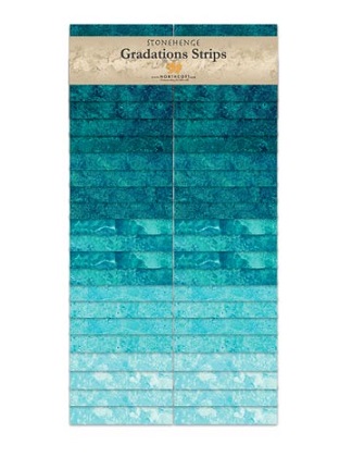 Northcott - Stonehenge Gradations - Brights - 40 x 2½' Strips, Lagoon