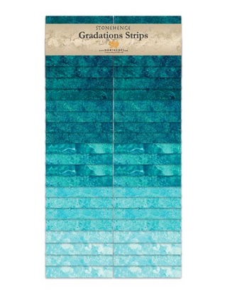 Northcott - Stonehenge Gradations - Brights - 40 x 2½' Strips, Lagoon