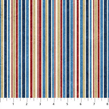 Northcott - Stonehenge Stars & Stripes 7 - Barcode Stripe, Multi