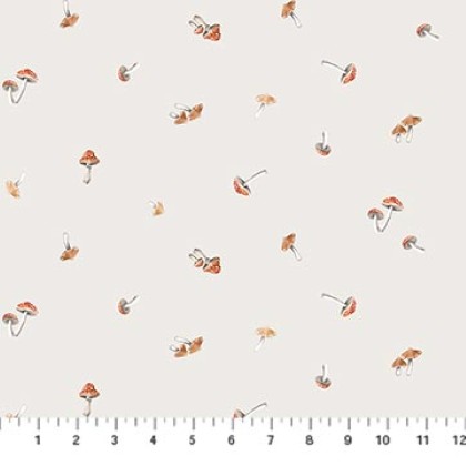 Northcott - Tanglewood - Mushroom Toss, Light Gray