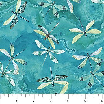 Northcott - Tranquil Waters - Dragonflies, Turquoise