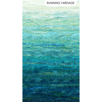 Northcott - Tranquil Waters - Ombre Waters/Running Yardage, Dark Blue