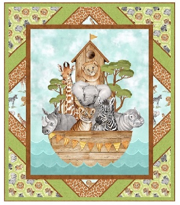 Northcott Pattern - All Aboard - 48' x 56' - Featuring Baby Safari