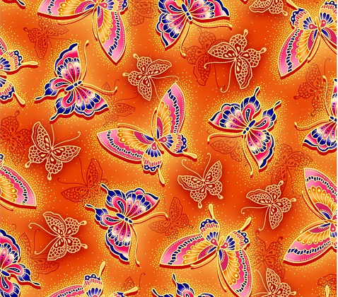Oasis - Asian Garden II - Butterfly, Orange