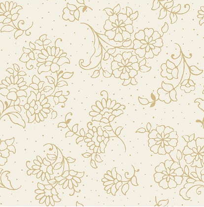 Oasis Fabrics - Paisley Story - Tonal Floral, Ecru