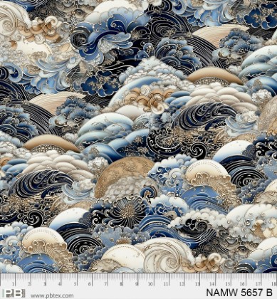 P & B Textiles - 108' Nami - Sea Froth, Blue