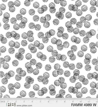 P & B Textiles - 108' Ramblings - Dot Clusters, White on White