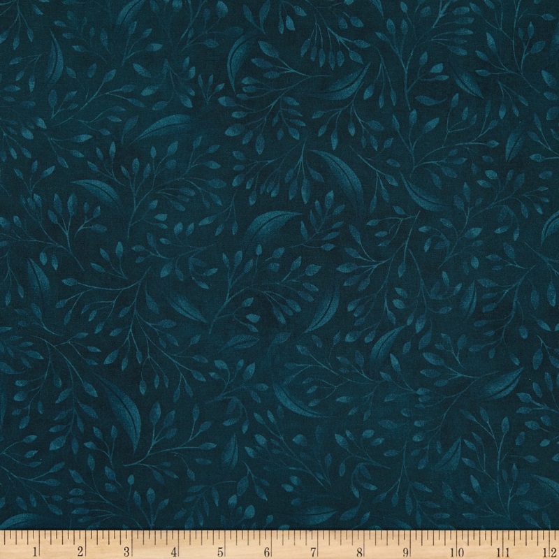 P & B Textiles - 108' Wide Alessia - Tonal Branches, Dark Teal