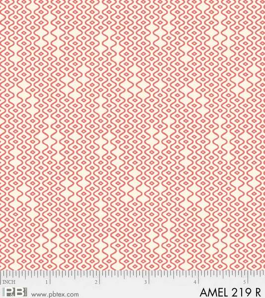 P & B Textiles - Amelie - Diamond Stripes, Coral