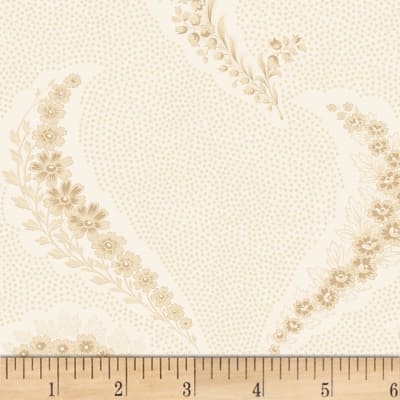 P & B Textiles - Amelie - Flourishes, Tan/Cream