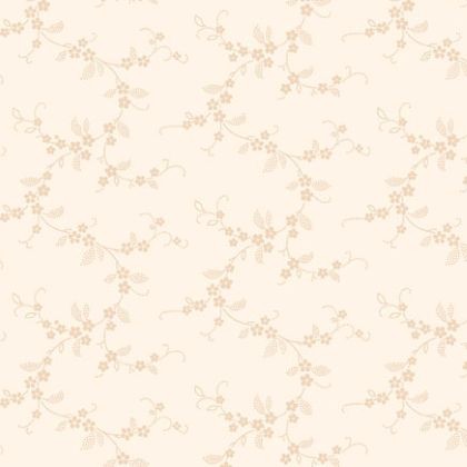 P & B Textiles - Apple Cider 16 - Floral Vine Spaced, Ecru