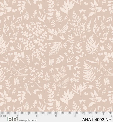 P & B Textiles - Au Naturel - Ferns, Neutral/Ecru