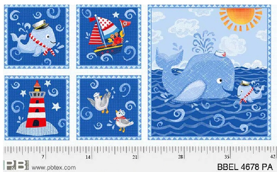 P & B Textiles - Baby Beluga - 24' Panel , Multi