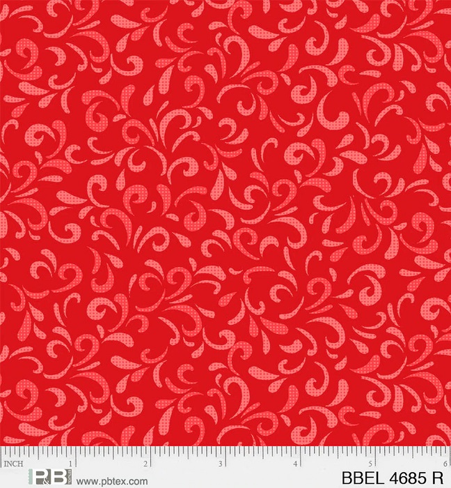 P & B Textiles - Baby Beluga - Swirls, Red