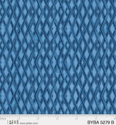 P & B Textiles - Barnyard Babies - Geo Print, Blue