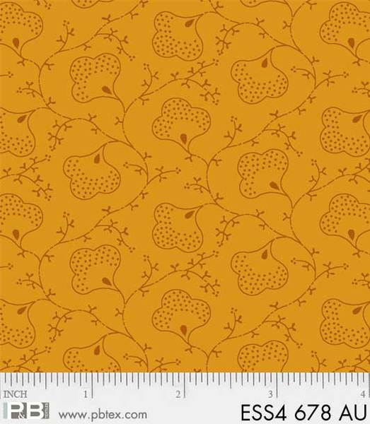 P & B Textiles - Bear Essentials 4 - Scroll Flower, Terra Cotta