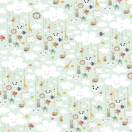 P & B Textiles - Dream Drifters - Cuddly Clouds, Mint