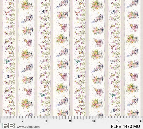 P & B Textiles - Flowers & Feathers - 10 1/2' Repeating Stripe, Multi