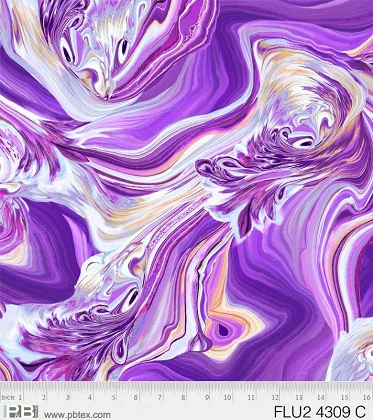 P & B Textiles - Fluidity II - Swirls, Purple