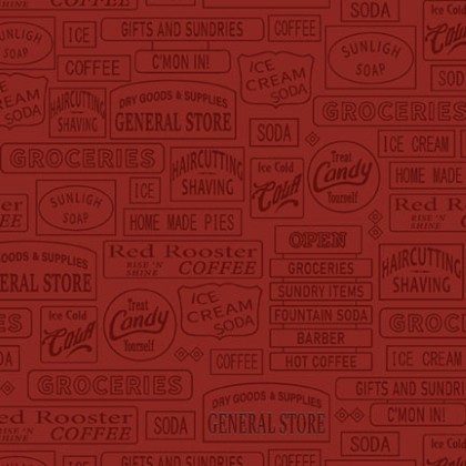 P & B Textiles - General Store - Signage Linework, Red