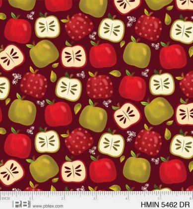 P & B Textiles - Harvest Minis - Apples, Dark Red