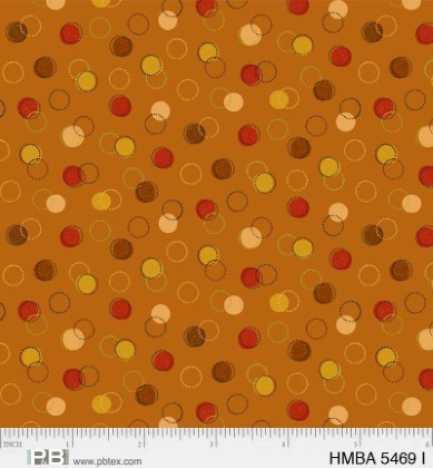 P & B Textiles - Harvest Minis - Circles, Orange