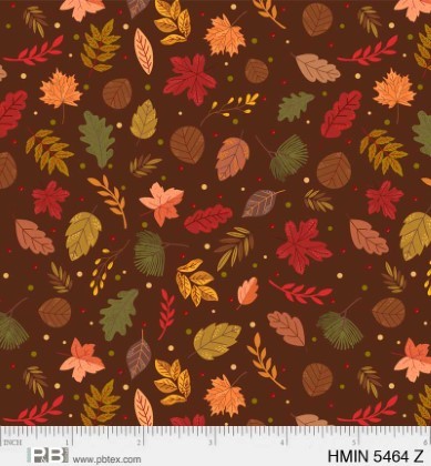 P & B Textiles - Harvest Minis - Leaves, Brown