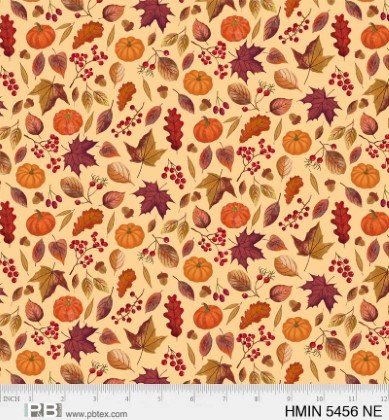 P & B Textiles - Harvest Minis - Leaves & Pumpkins, Neutral