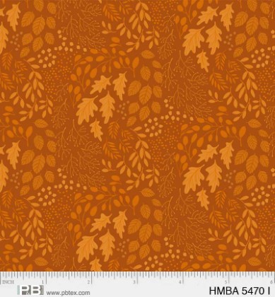 P & B Textiles - Harvest Minis - Tonal Leaves, Orange