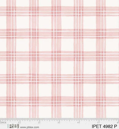 P & B Textiles - Indigo Petals - Checks, Pink