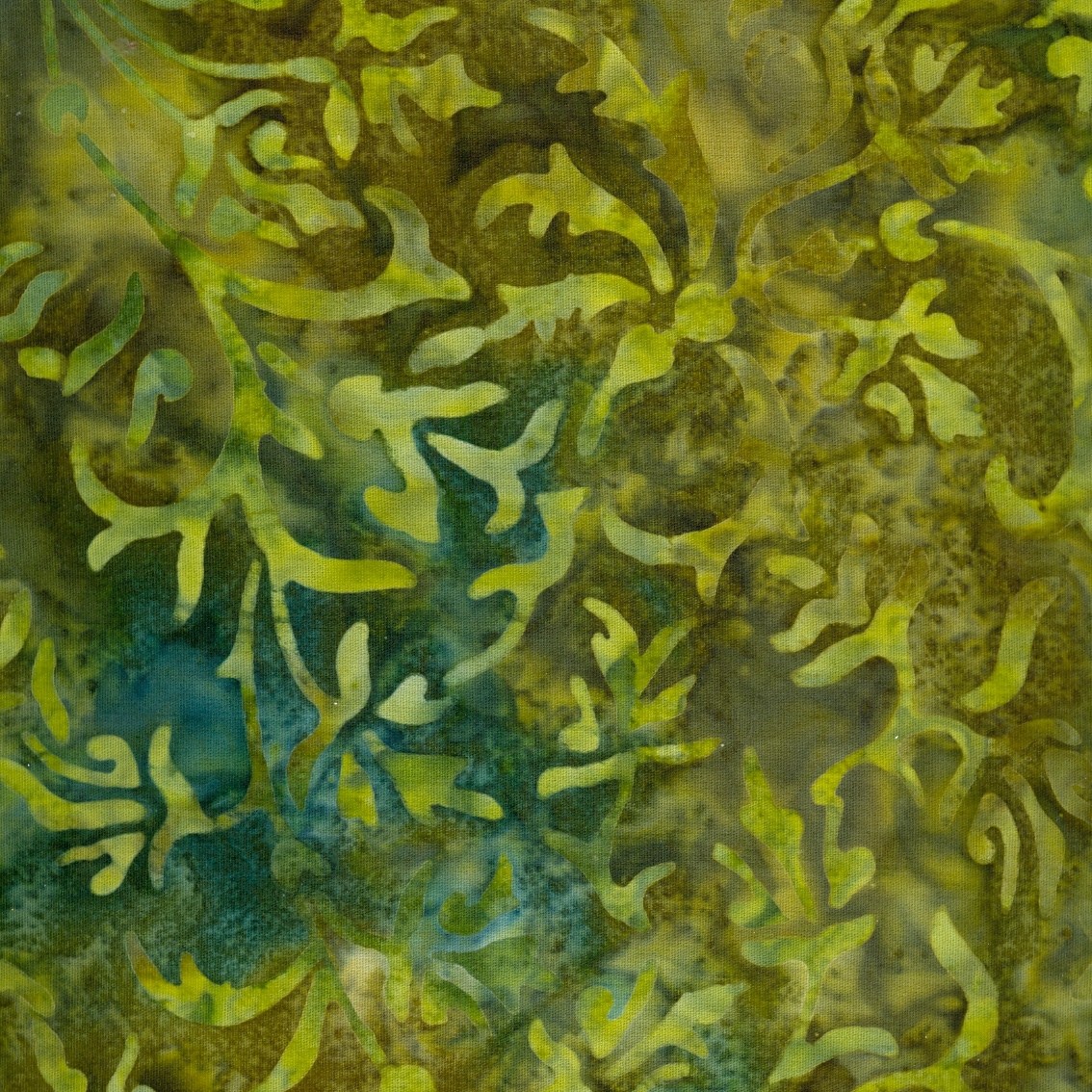P & B Textiles - Kaleidoscope Batiks - Vines, Green