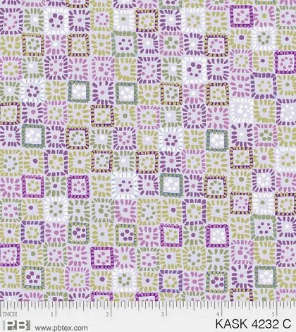 P & B Textiles - Kashmir Kaleidoscope - Squares, Purple
