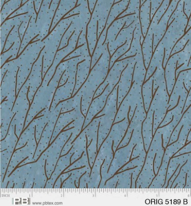 P & B Textiles - Origins - Branches, Blue