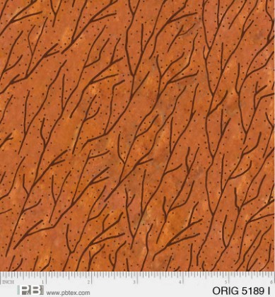 P & B Textiles - Origins - Branches, Burnt Orange