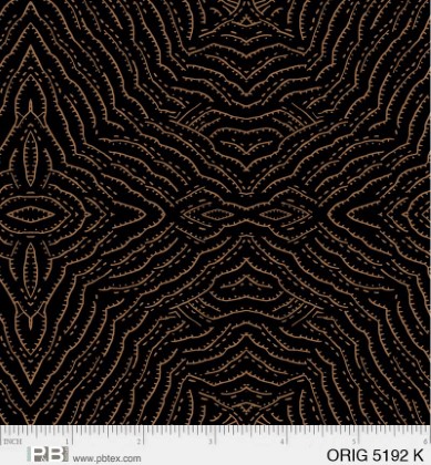 P & B Textiles - Origins - Diamond Linework Geo, Black