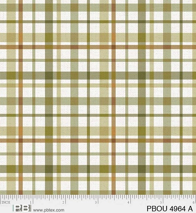 P & B Textiles - Petal Bouquet - Plaid, Sage