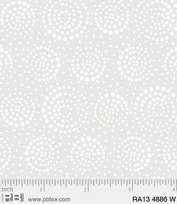 P & B Textiles - Ramblings 13 - Dotted Circles, White on White
