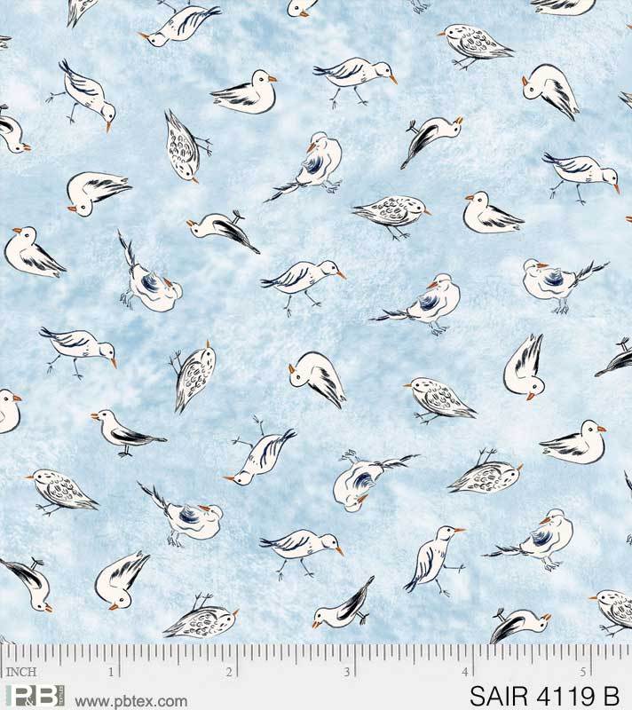 P & B Textiles - Sailors Rest - Sea Gulls, Blue