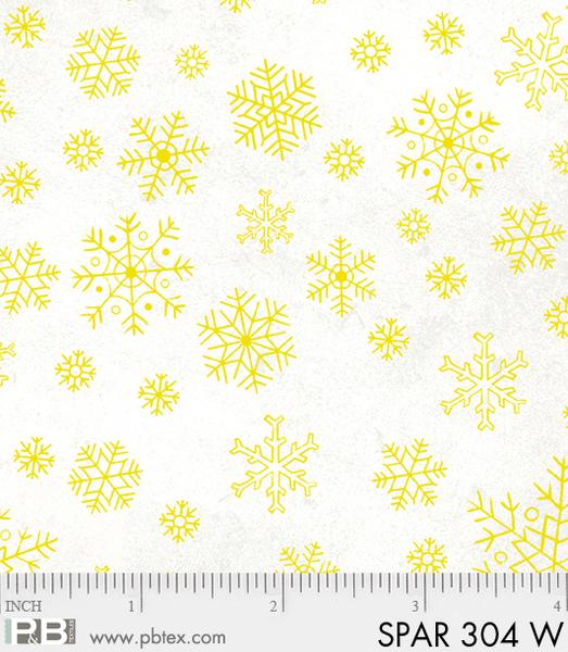 P & B Textiles - Sparkle Suede - Snowflakes, White