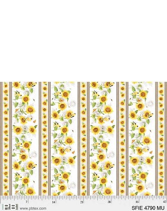 P & B Textiles - Sunflower Field - Sunflower Stripe, Multi