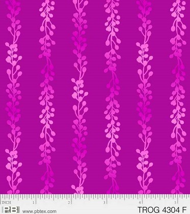 P & B Textiles - Tropic Gardens - Vine Stripe, Fuchsia
