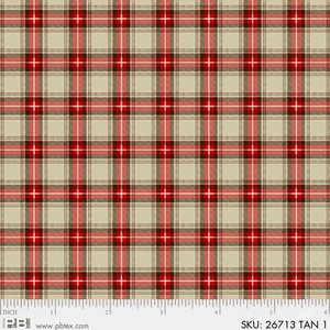 P & B Textiles - Winter's Friends - Plaid, Tan