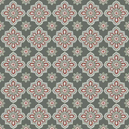 P & B Textiles - Woodland Whispers - Decorative Geo, Dark Sage
